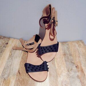 Designer Spike Spudded Rocker Chic Leather Sandals By CARVELA x KURT GEIGER